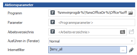 Der Internetfilter "deny_all" ist im Beispiel eingetragen. Der Internetfilter "deny_all" ist im Beispiel eingetragen.