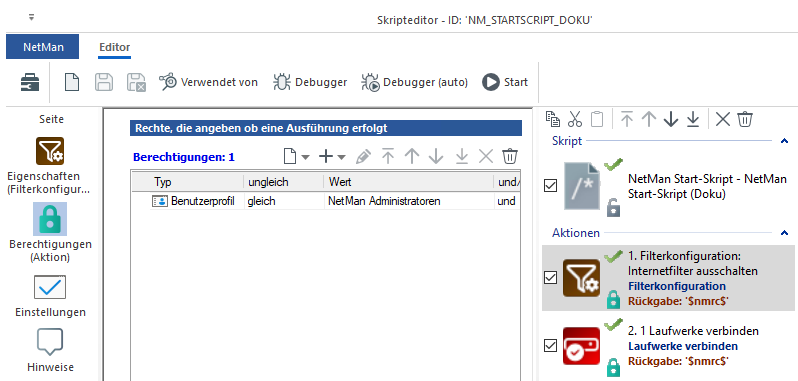 Berechtigungsprofil eingetragen Berechtigungsprofil eingetragen