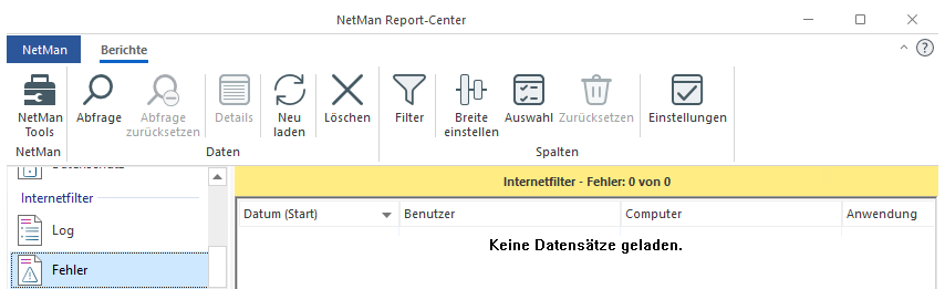 Internetfilter Fehlerprotokoll