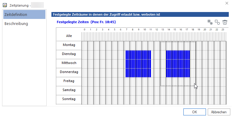 Intervall markiert Intervall markiert