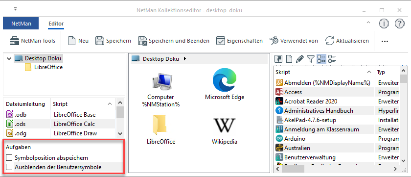 Kollektionseditor_Aufgabenfenster
