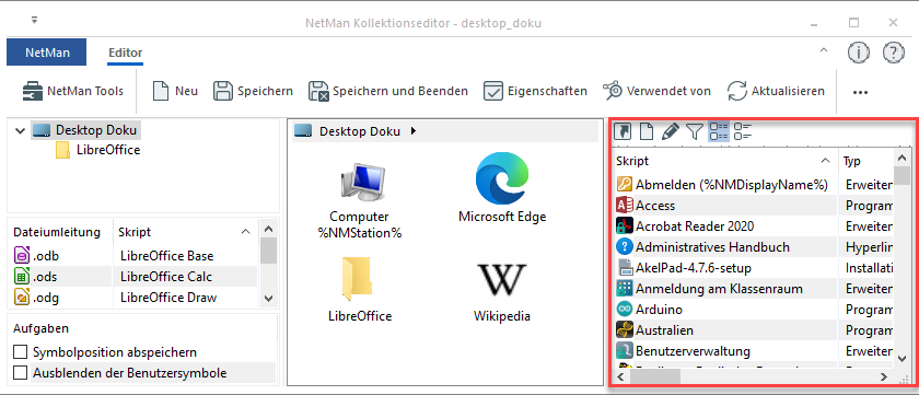 Kollektionseditor_Skriptfenster