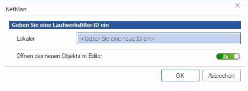 Dialog "Geben Sie eine Filter-ID ein" Dialog "Geben Sie eine Filter-ID ein"