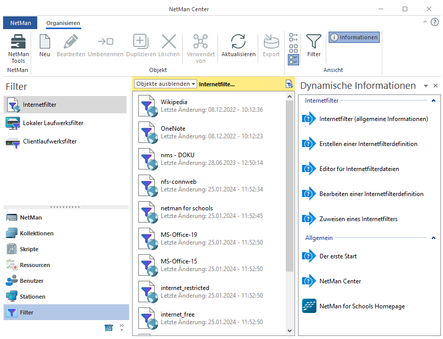 NetMan Center/Filter/Internetfilter NetMan Center/Filter/Internetfilter