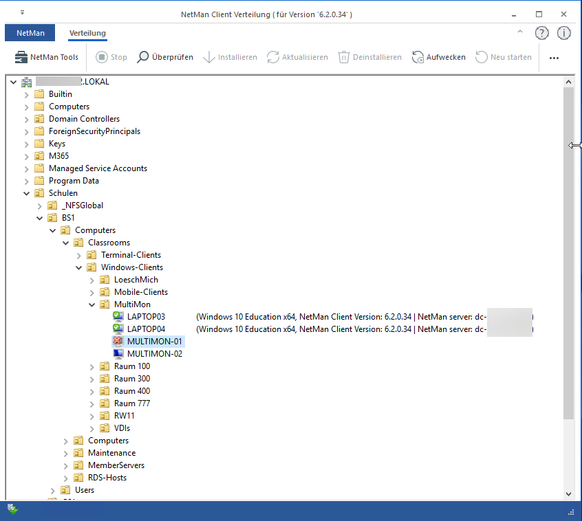 Der NetMan Client wird auf den Arbeitsstationen installiert. Der NetMan Client wird auf den Arbeitsstationen installiert.