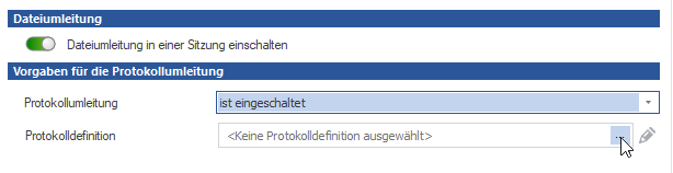 NetMan Einstellungen/NetMan/Dateiumleitung/Protokolldefinition