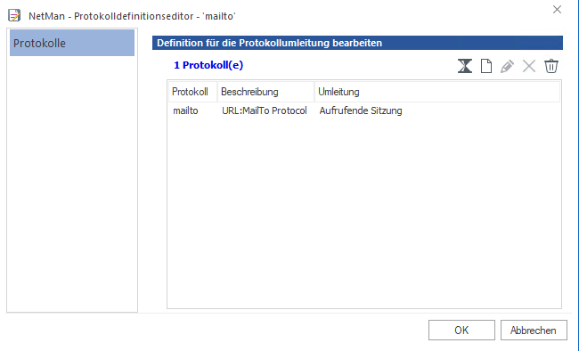 Editor für Protokolldefinitionen Editor für Protokolldefinitionen