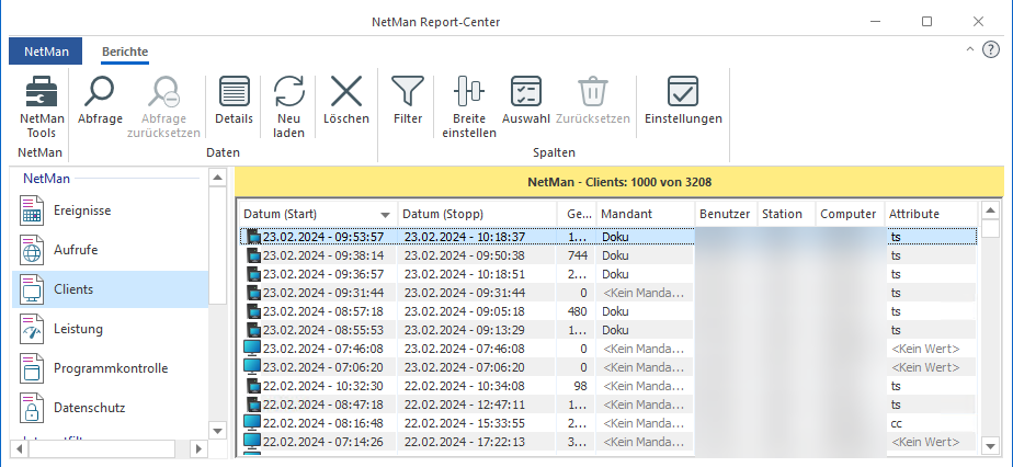 NetMan Client Protokoll