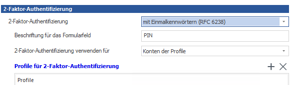 Einstellungen für Einmalkennwörter Einstellungen für Einmalkennwörter