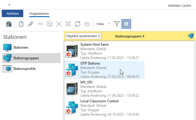 Stationsgruppen im NetMan Center