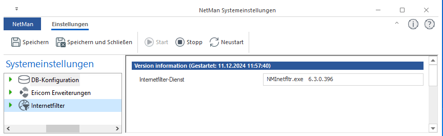Systemeinstellungen Internetfilter