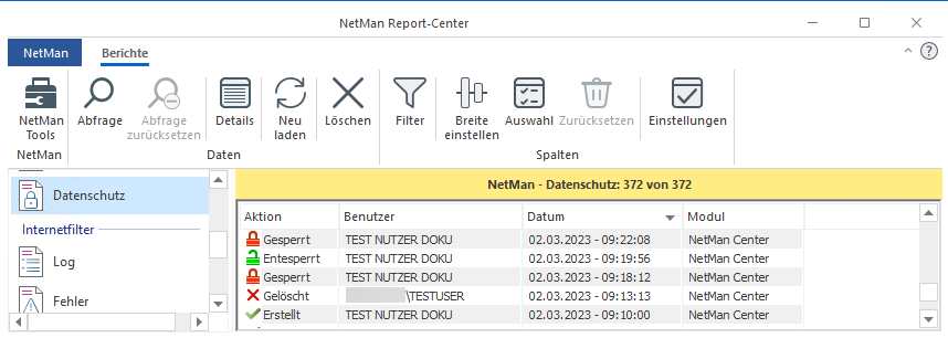 Report Center/Datenschutz Report Center/Datenschutz